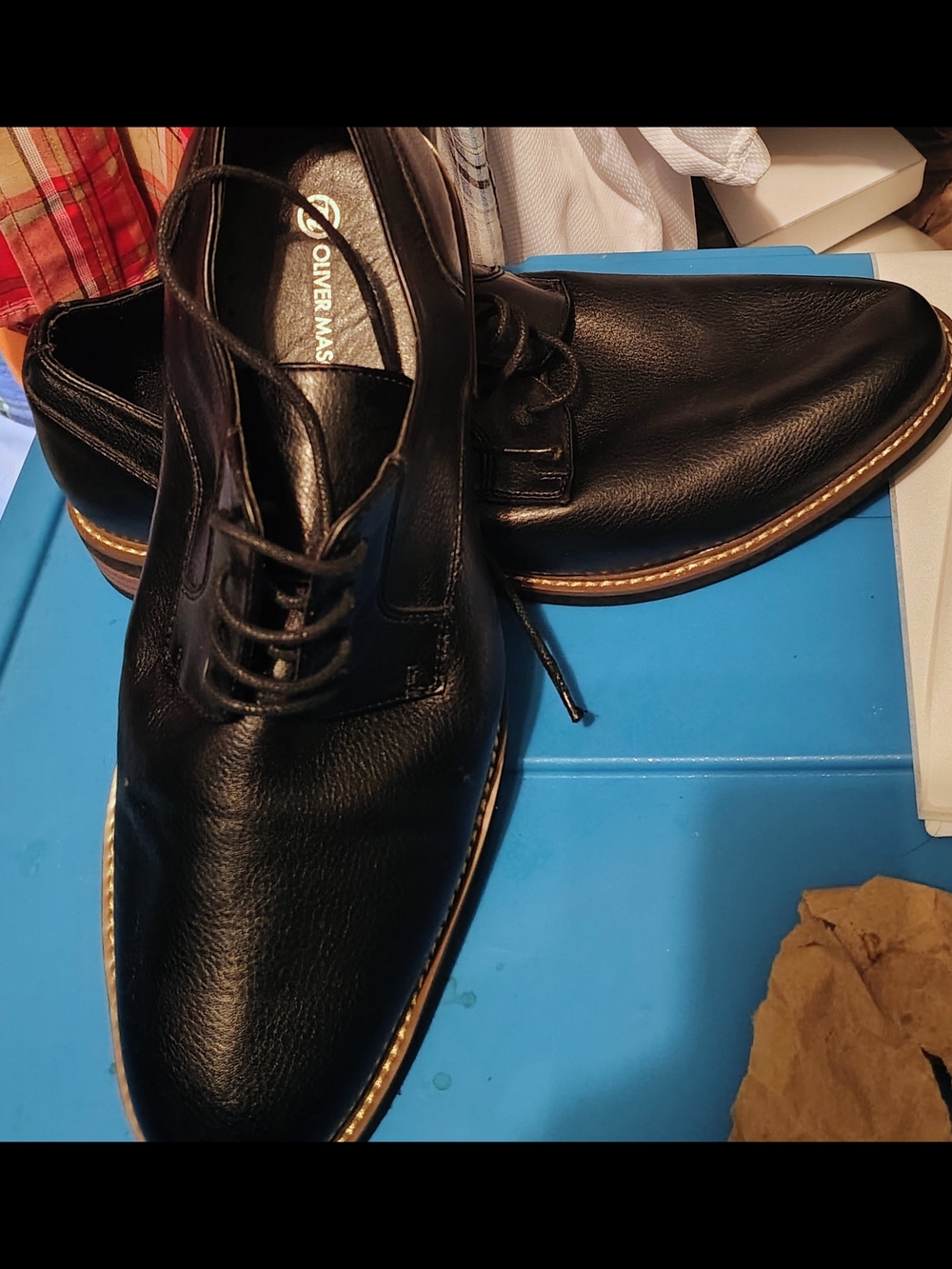 Black Men's Leather Lace-Up Dress Shoes